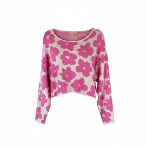 Promesa | S | Floral Knit Crop Sweater | Y2K | Cottagecore | Retro | Feminine